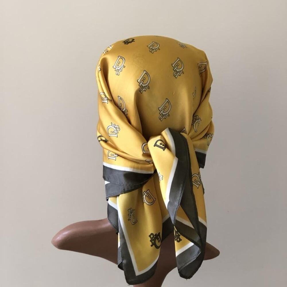 Yellow Luxury Pattern Square Scarf - Picture 5 of 6